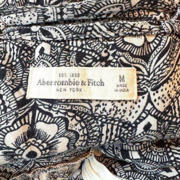 Abercrombie & Fitch Y2K Black & White Floral Mini Dress Strappy Fit & Flare - Picture 3 of 12